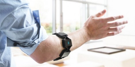 Myo gesture control armband in action